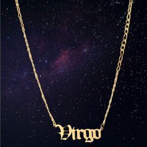 ⭐️Virgo Nameplate zodiac gold Figaro necklace ⭐️